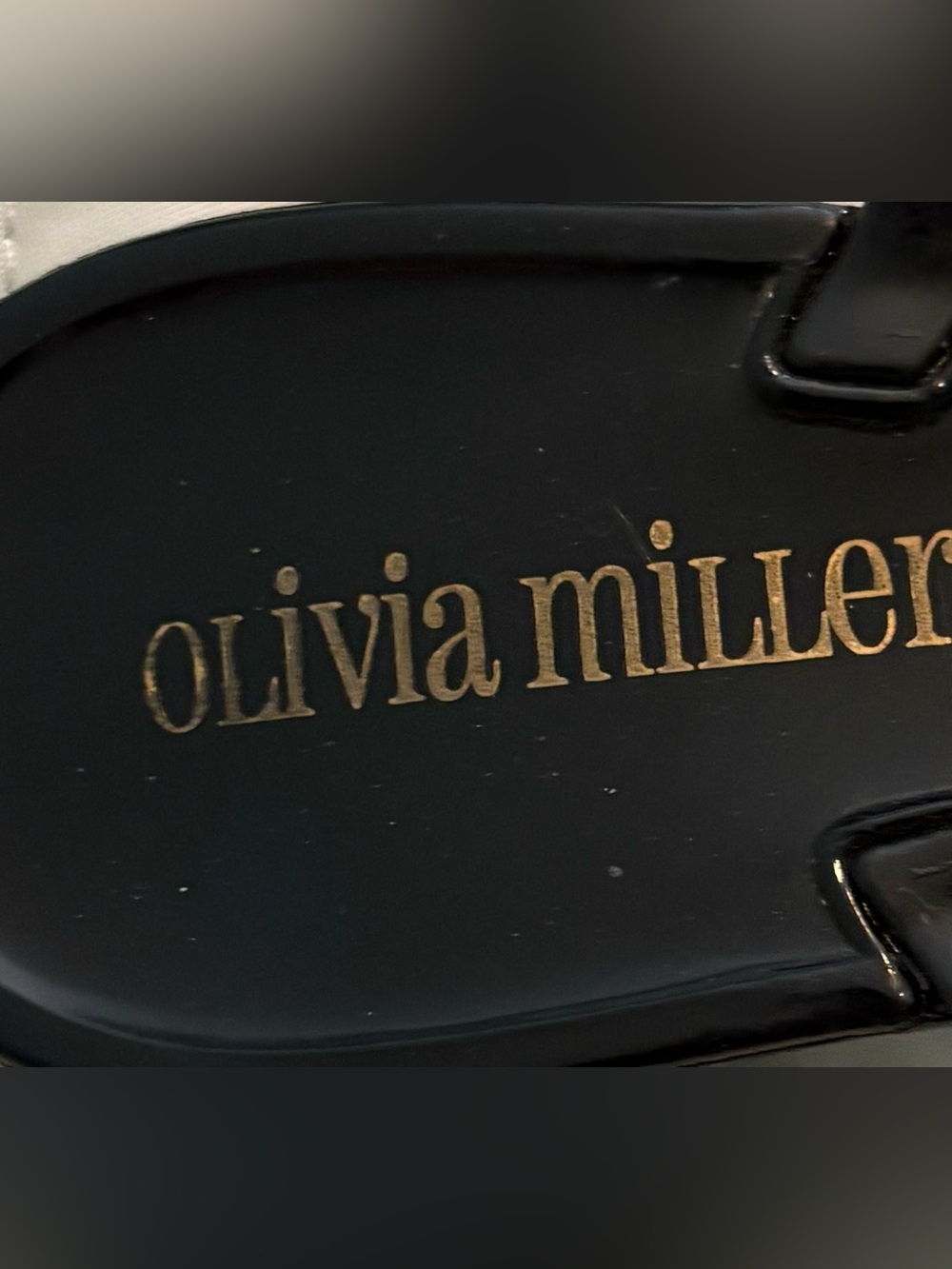 Olivia Miller Black Jelly Bow Sandals with Gold Studs Sz 40 fits 8.5 - Picture 6 of 6